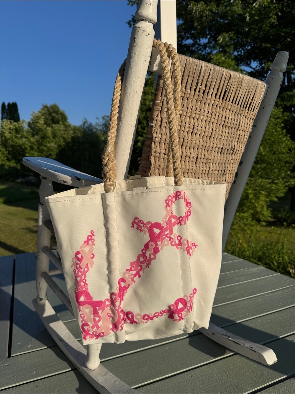 Sea Bags Handbag with Pink Ribbon Anchor